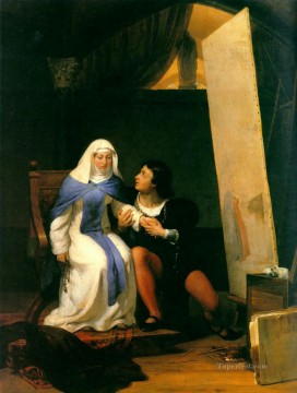 フィリッポ・リッポ 彼のモデルと恋に落ちる 1822 年の歴史 イッポリット・ドラローシュ Oil Paintings
